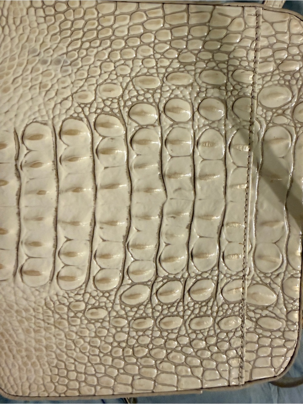 Brahmin White Croc-Embossed Top-Handle Crossbody Bag - Picture 5 of 7